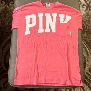 PINK logo long sleeve pocket tee!